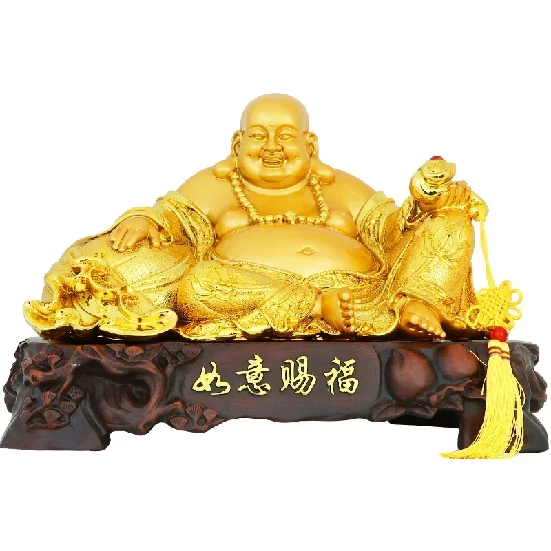 large Ruyi Maitreya Buddha Statue Modern art Resin sculpture Chinese Lucky Decorations Home living room office decoration statue