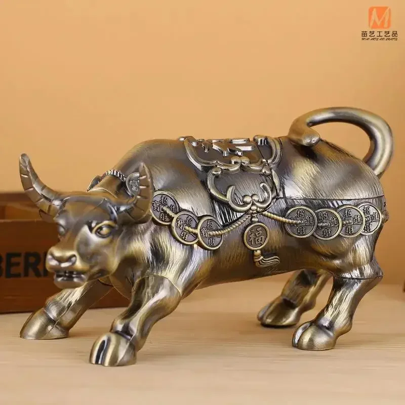 Creative Zinc Alloy Bull Ashtray Home Office Decorative Ashtray Windproof with Cover Cigar Ashtray Home Desktop Storage Box