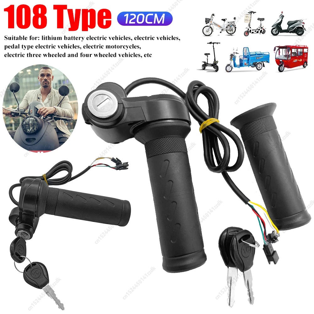 Electric Bicycle Twist Throttle Grip Scooter Handle Universal Voltage Bike Handlebar Twist Accelerator Replacement Parts Access