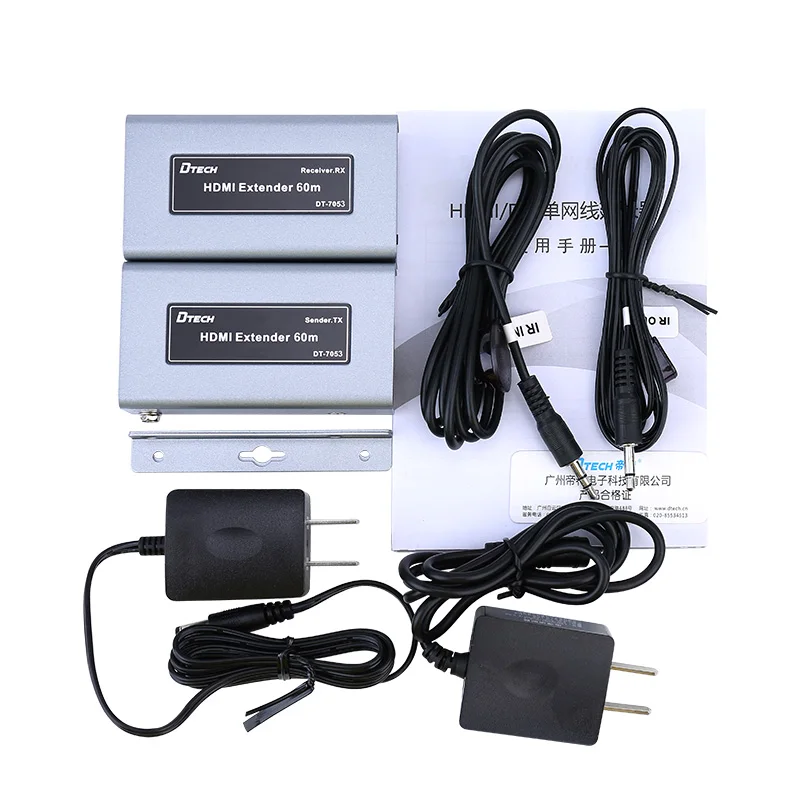 Extensor HDMI Dtech 60m con IR con extensor HDMI en bucle