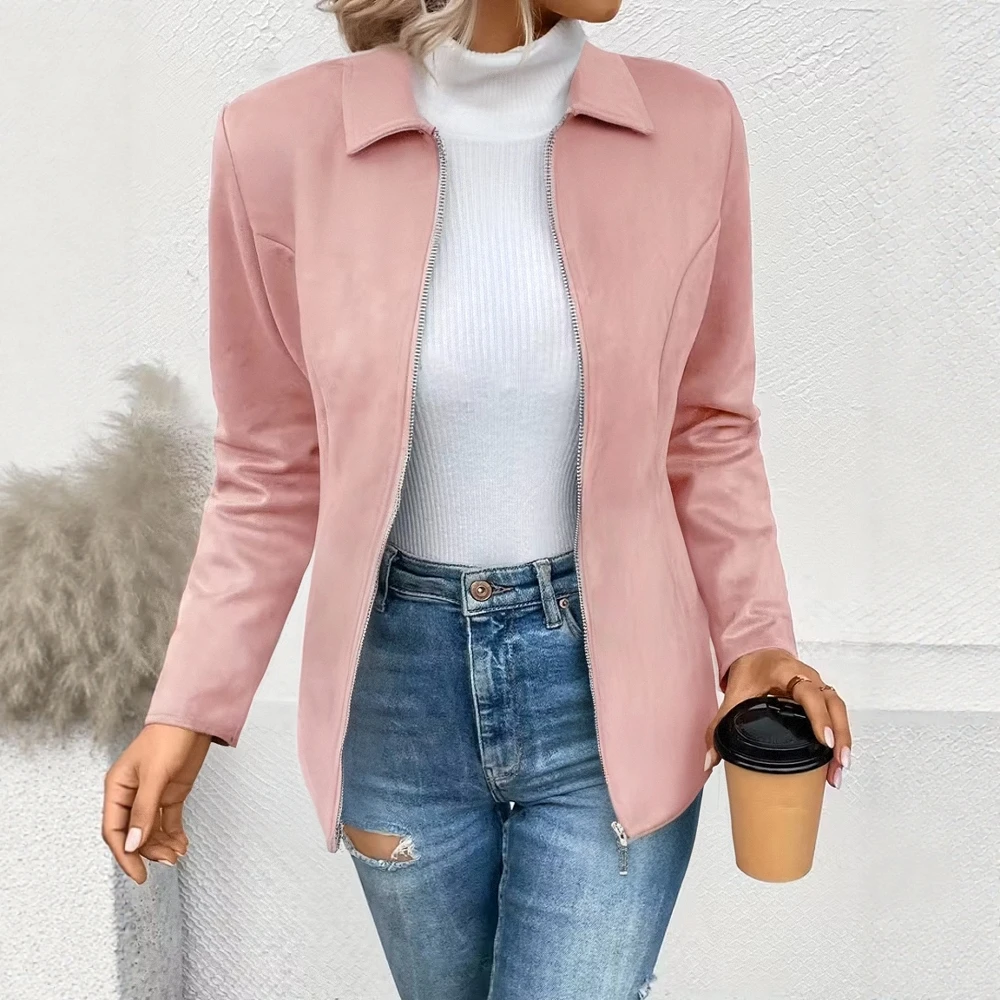 

Casual Round Neck Jacket Autumn Winter Clothes Women's Fashion Top Wear Comfortable Stylish Outerwear