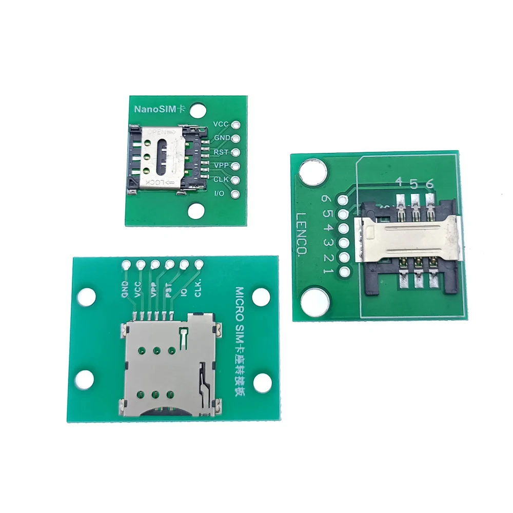 1pcs Micro Nano Small Medium Large SIM Card Holder Slot Jack PCB 6P Adapter Board Test Board To 2.54DIP Circuit Converter Board