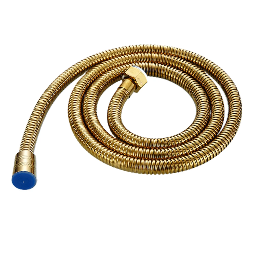 

1.5m Household Sprinkler Inlet Pipe Gold Flexible Anti Winding Handheld Shower Hose GI/2 High Pressure Bath Basin Pipework