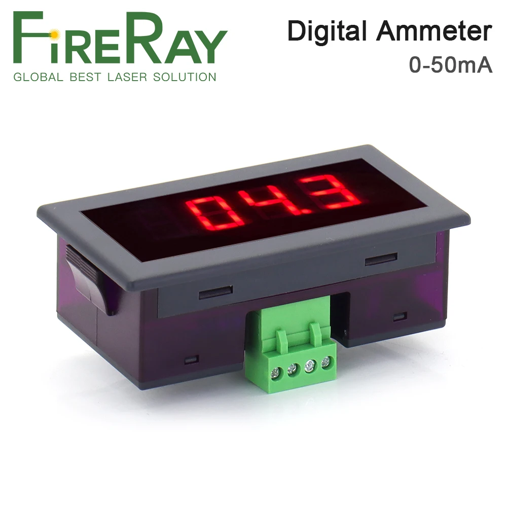 FireRay LED Digital Ammeter 50mA Tegangan Current Meter Volt Detector Tester Panel Monitor untuk Co2 Power Supply