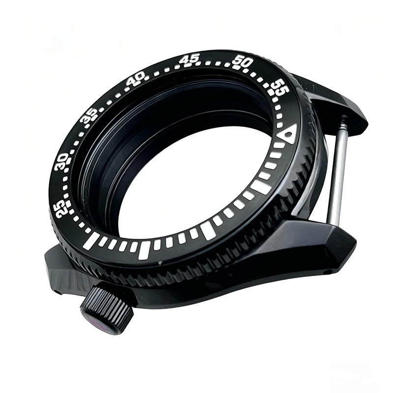 PVD Black SPB185 SPB187 Watch Cases Fits Seiko NH35 NH36 7S26 4R36 Automatic Movement Bezel Insert Watch Repair Parts