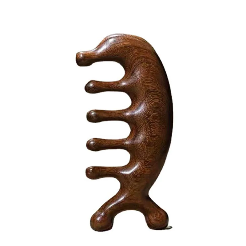 

Massage Comb Head Massager Sandalwood Five Tooth Comb Whale Comb Scalp Scraping Massager Body Massage Tool
