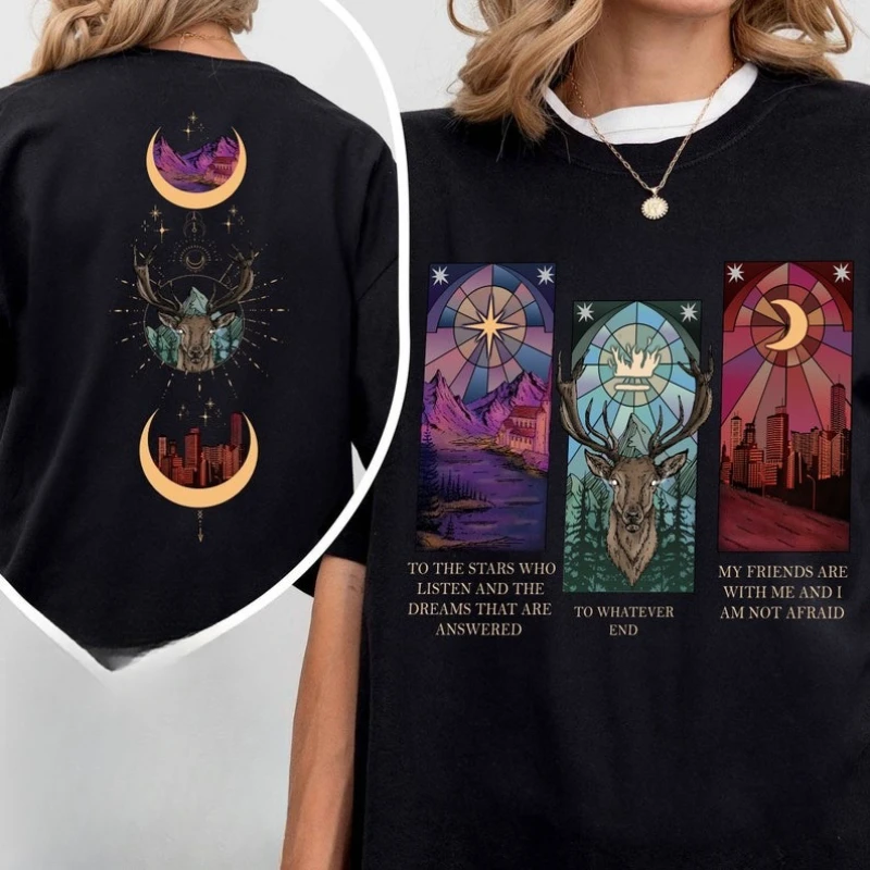 Throne of Glass Shirt Acotar Velaris SJM Merch High Quality Cotton Crewneck Casual Style Printed T-shirt Tops Unisex Streetwear