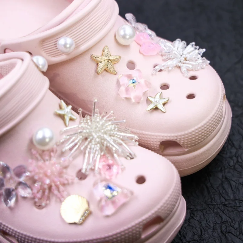 New Advanced Feeling Shoes Charms Set Removable Rhinestone Colorful  for Sandals Perfect Fashion Accessory for Xmas Gifts