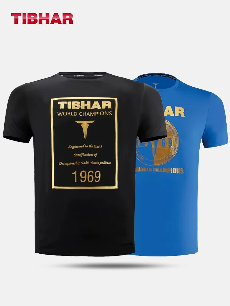 Autentyczny Tibhar 1969 odzież tenisowa stołowy dla mężczyzn damski t-Shirt koszula z krótkim rękawem Ping Pong koszulki sportowe