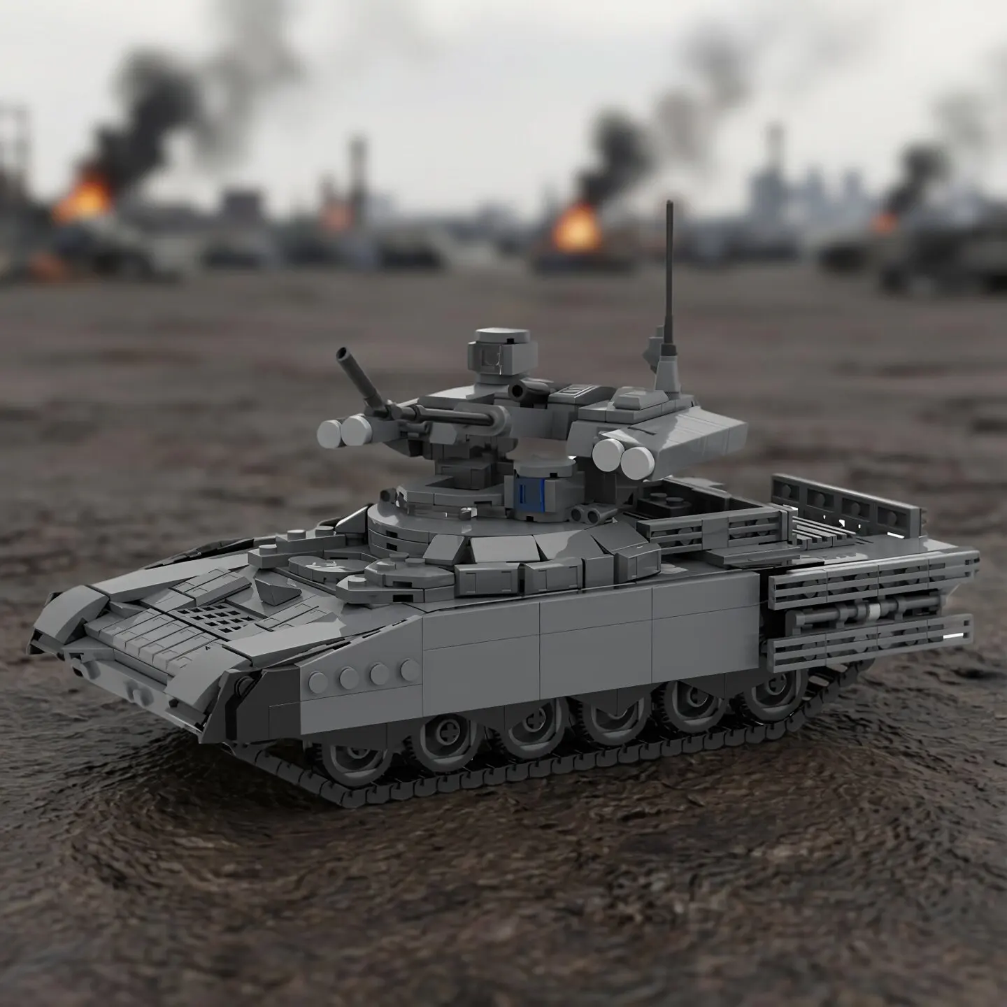 MOC Military Series Terminatored 3 BMPT-72 Tank Support Combat Vehicle 1/35 Scale Car Model DIY Building Block Toy Birthday Gift