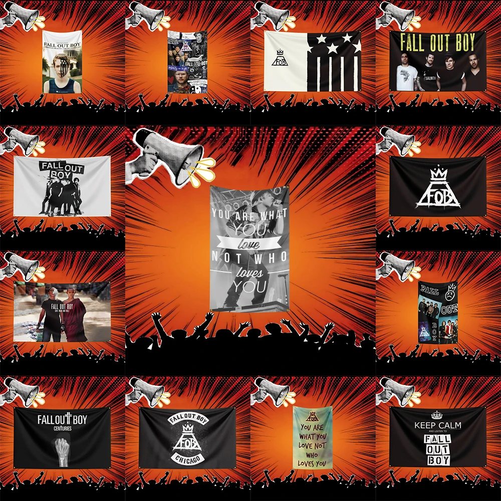 Fall out boy Inspired Rock Music Flag 3x5 FT Polyester Banner For Bedroom Wall Decor Music Fans Gift