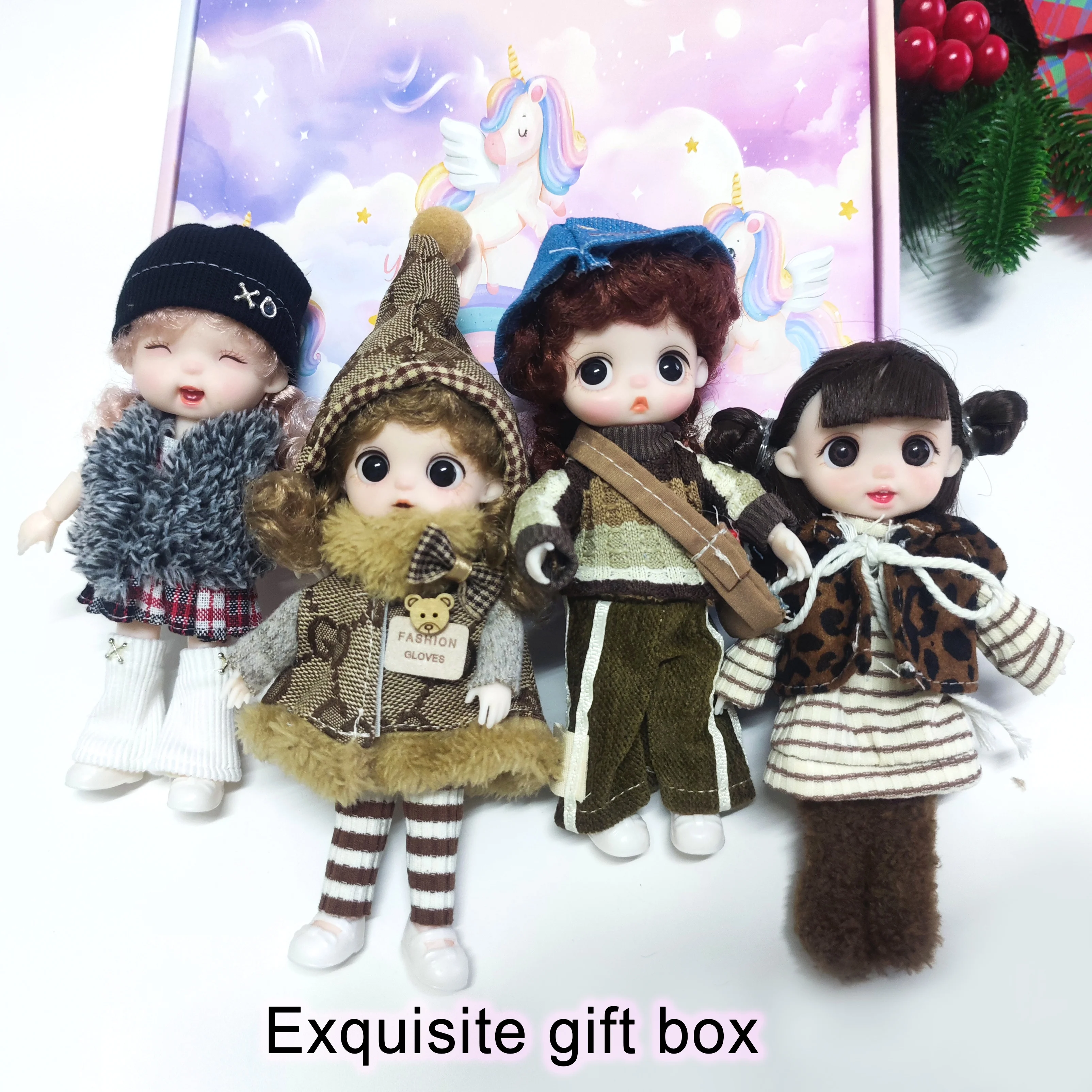16cm BJD Joint Body Doll DIY Toys Dress Up Bjd Doll Clothes Full Set MJD Anime Doll Clothing Set Parent Child Activity Toys Gift