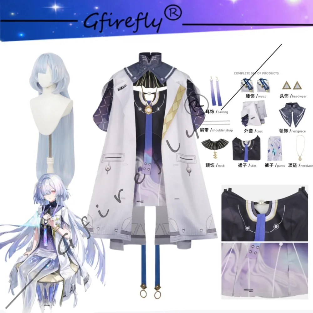 

Wuthering Waves Morning Cosplay Costume Dress Accessories Wig Set for Halloween Party Comic Con Stage Performance Game Outfit