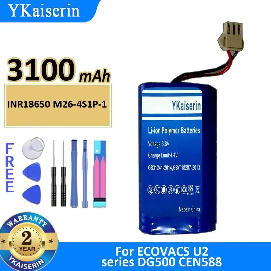 

For Ecovacs U2 Series DG500 CEN588 3100Mah Safe High Capacity INR18650 M26-4S1P-1 Robotic Vacuum Cleaner Battery