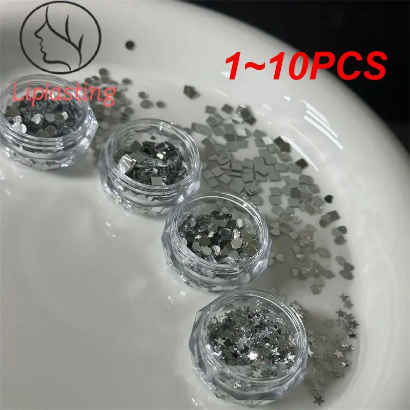 1~10PCS Star Shaped Nail Decoration Sequins Water Proof Dazzling Wear-resistant Metallic Silver Nail Art Glitter Unique Chic