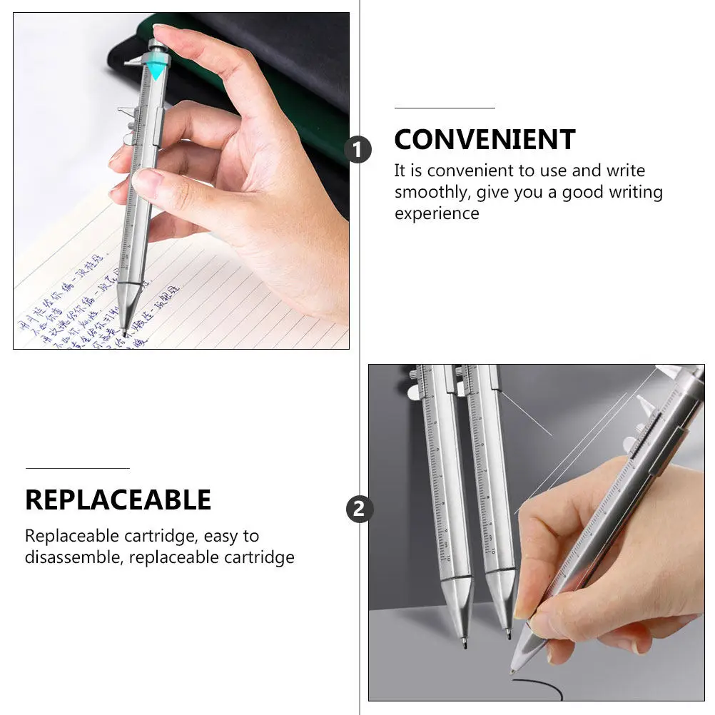 

8Pcs Student Scaled Ball-Point Pen Ergonomic Design Smooth Ink Flow for School Learning Office Writing Stationery Tools