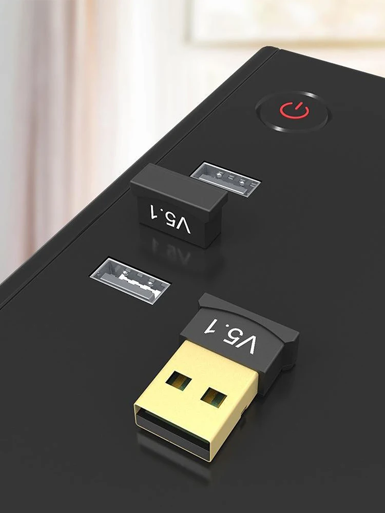 Computer Bluetooth Receiver 5.1 Driverless Audio Transmitter USB Bluetooth Adapter for Desktops Laptops