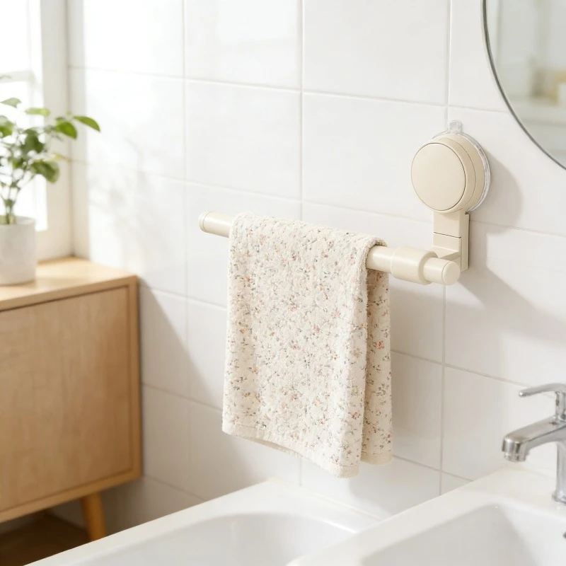 

Настенный держатель для полотенец на присосках без сверления, съемный, для ванной и кухни, в кремовом стиле