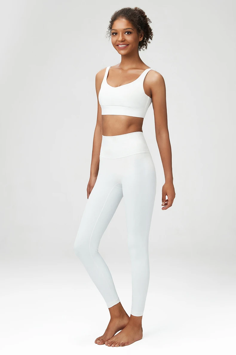 Zweiteiliges Fitness-Yoga-Set für Damen, einfarbig, dehnbar, weich, Gym-Anzug, atmungsaktiv, für Workout, Laufen, Sportbekleidung, Damenbekleidung – Detail 23