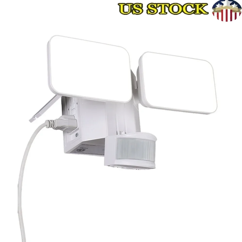 

Светодиодный прожектор 28 Вт с датчиком движения от сумерения до рассвета, двойные розетки GFCI, регулируемые головки, водонепроницаемые, 2500 лм, 5000 К, для улицы