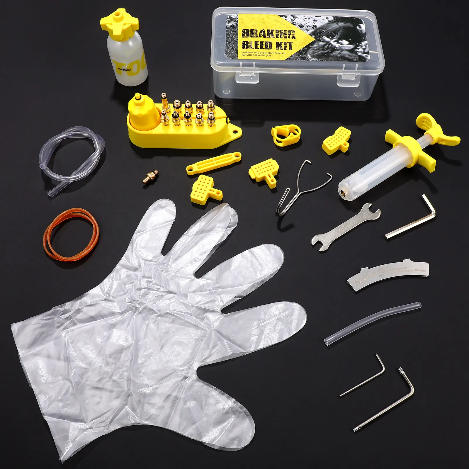 

Brake Bleed Kit Mountain Hydraulic Disc Brake Oil Filling Tool Mineral Oil Change Repair Kit Bike Bleeding Tools