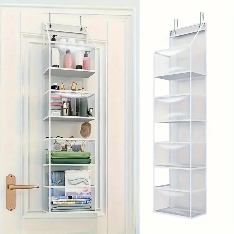 RIKOOI 4/6-lagige Hängeaufbewahrungstasche, platzsparende Aufbewahrungstasche für hinter der Tür, geeignet für Schlafzimmer, Badezimmer, Büros, Kleiderschränke – Detail 5
