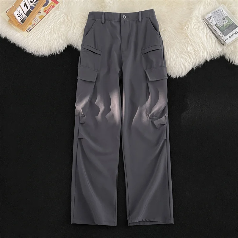 

Business Casual Suit Pants Men Korean Fashion Spring Slim Classic Blazer Pants Simple Wild Vintage Trousers High Waist F261