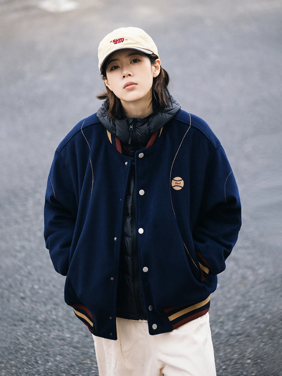 

Men's Thiened Cotton Jaet Loose Casual Baseball Sle Winter Outerwear Fireable Space Small ence Design American Leisure