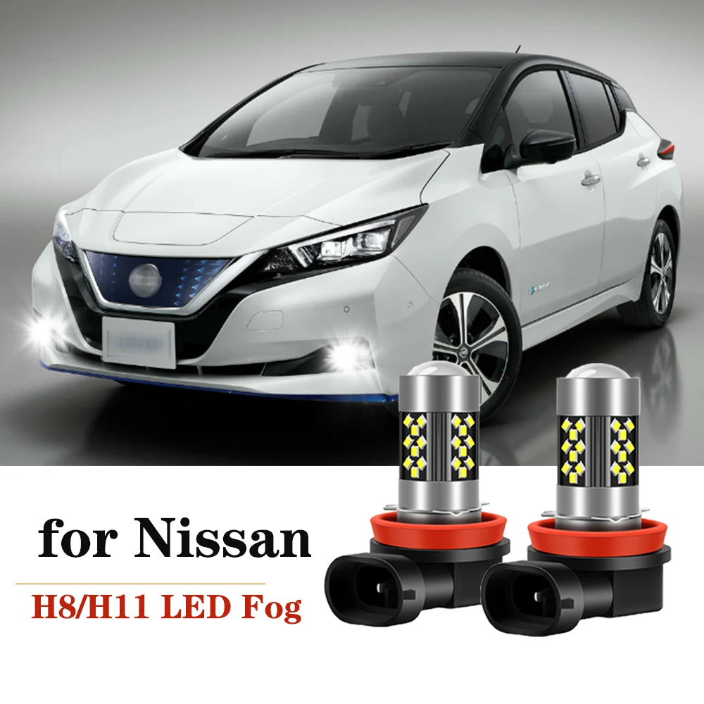 

2pcs 2400LM For Nissan Sentra 2004-2019,Frontier 2005-2019,Leaf 2011-2019 LED H8 H11 Fog Light Bulb Car DRL Lamp 6000K 12V