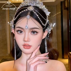 Luxury Bohemian Style Headdress Hair Accessories Female Super Fairy Ethnic Style Head Chain Crystal Bride Headpiece Halloween