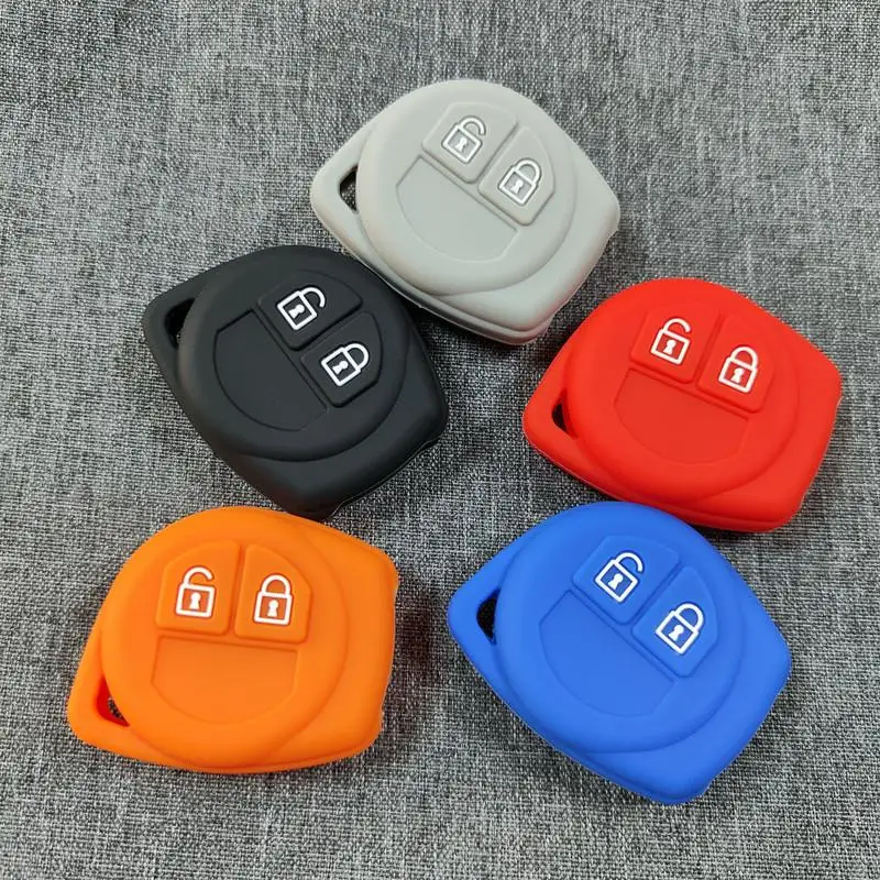 Housse de protection en silicone pour clé de voiture à 2 boutons, compatible avec Esteem, Baleno, SX4, Grand Vitara, Jimny, Liana, Ignis - 1 pièce