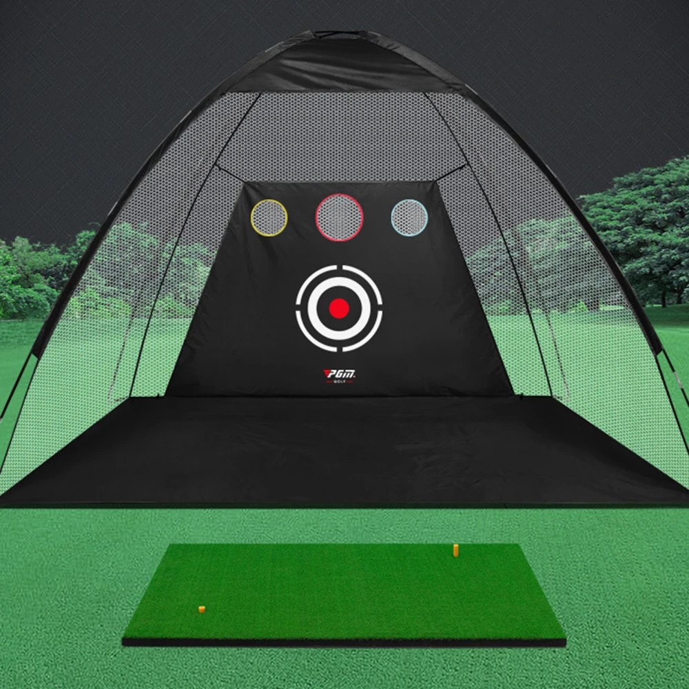 PGM Golf Hitting Practice Net , Portable Cutting Batting Strike Tent, Indoor Swing Training , Pitching Impact Cage, Target Cloth