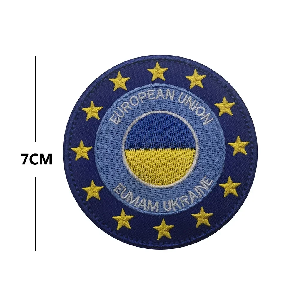 WHO Parche bordado militar Insignia moral gancho y bucle Ucrania UE - imagen 2