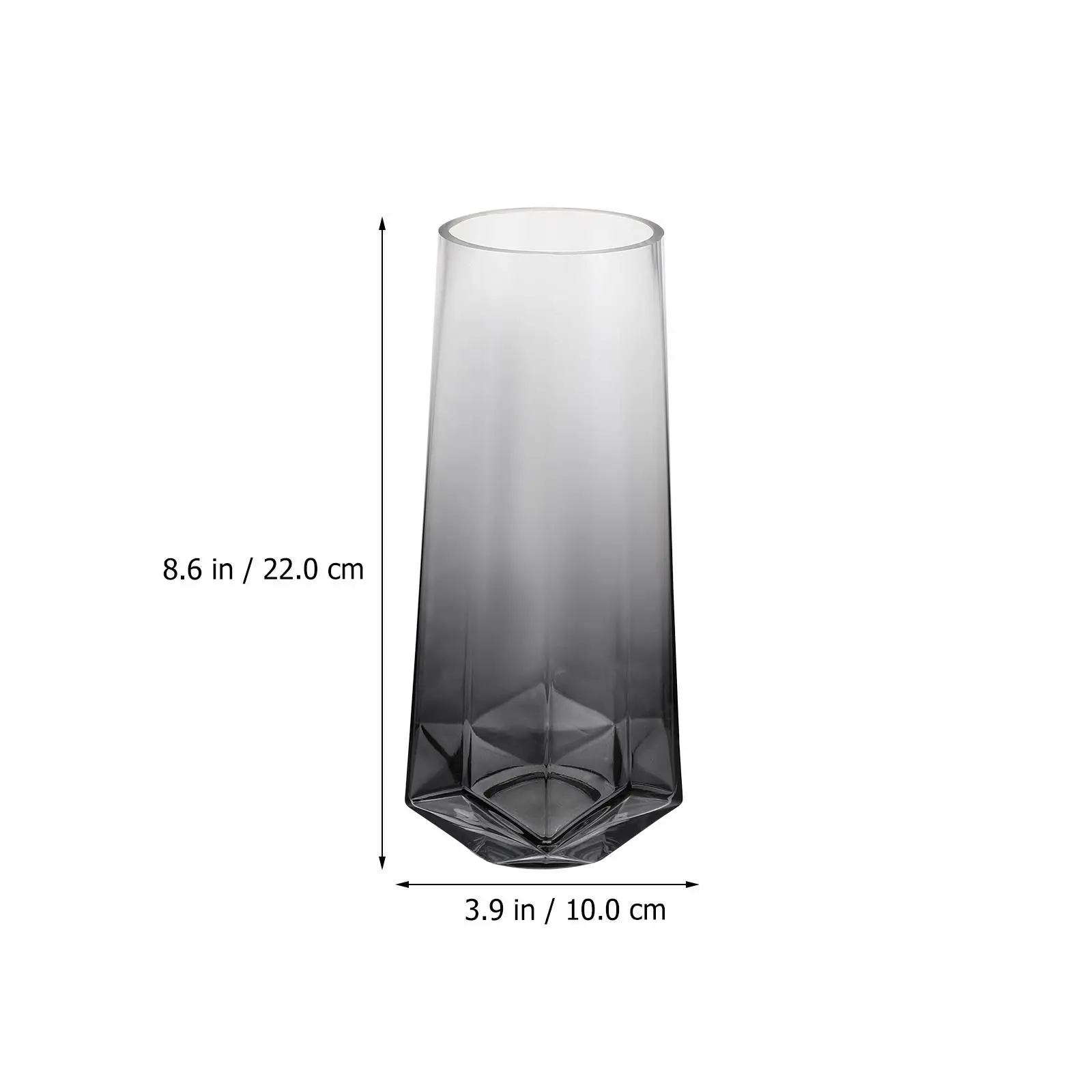 1Pcs Gradient Vase Glass Flower Container Elegant Simple Lines Warm Modern Aesthetic for Office Restaurant Bedroom Table