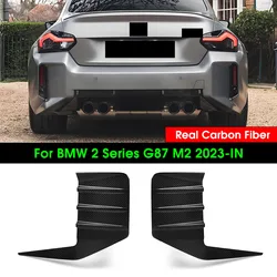 Real Dry Carbon Fiber Rear Bumper Splitter Fog Light Cover Air Vent Trim Side Outlet Intake Cover MP Style For BMW G87 2023-IN
