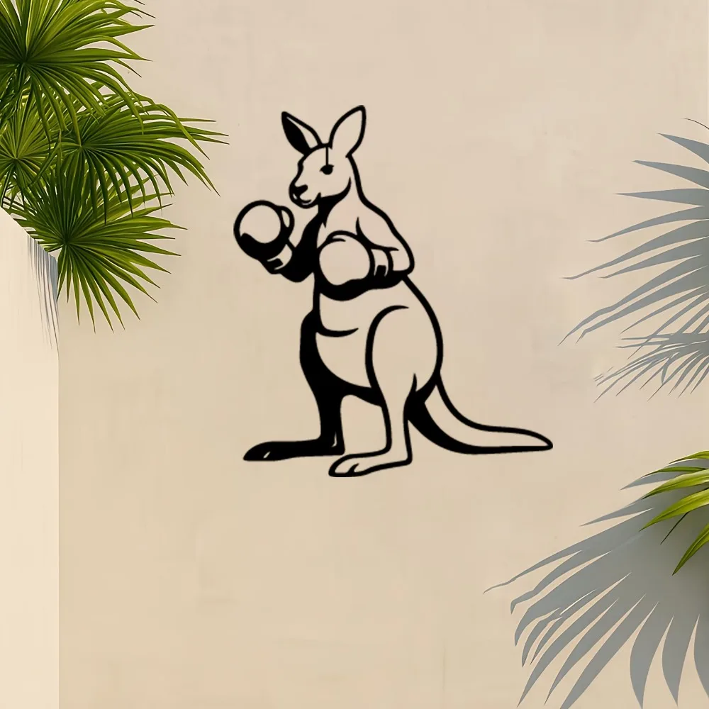 CIFBUY Metal Wall Art Kangaroo Iron Hanging Decor 2D Sculpture Wildlife For Home Garden Indoor Outdoor Fence Rustic Accent