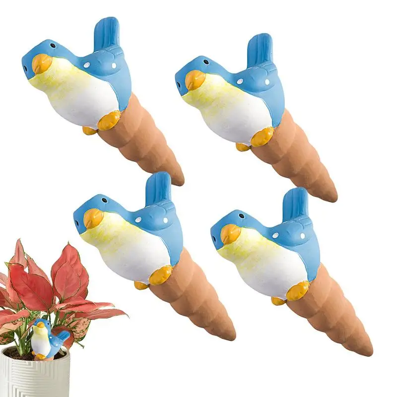 

4 Pcs Garden Automatic Watering Tool Cute Birds Indoor Drip Watering System Kit Potted Plant Waterers Spike For Houseplant