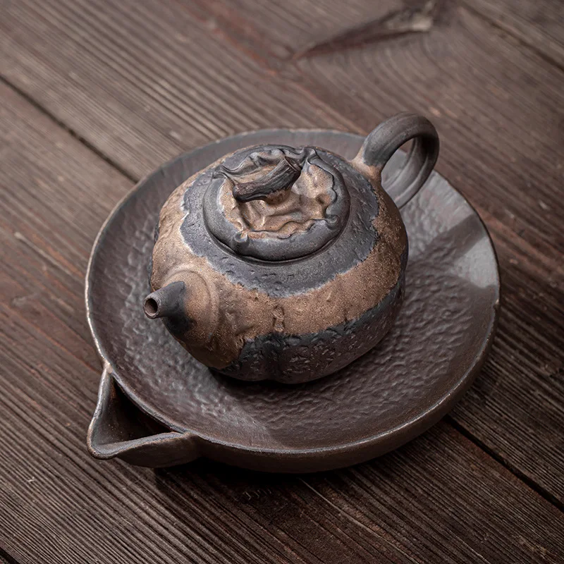 

Japanese Gilding Iron Glaze Persimmon Teapot Porcelain Kung Fu Tea Set Teapot Stoneware Retro Domestic Handle Pot Ceramic Teapot