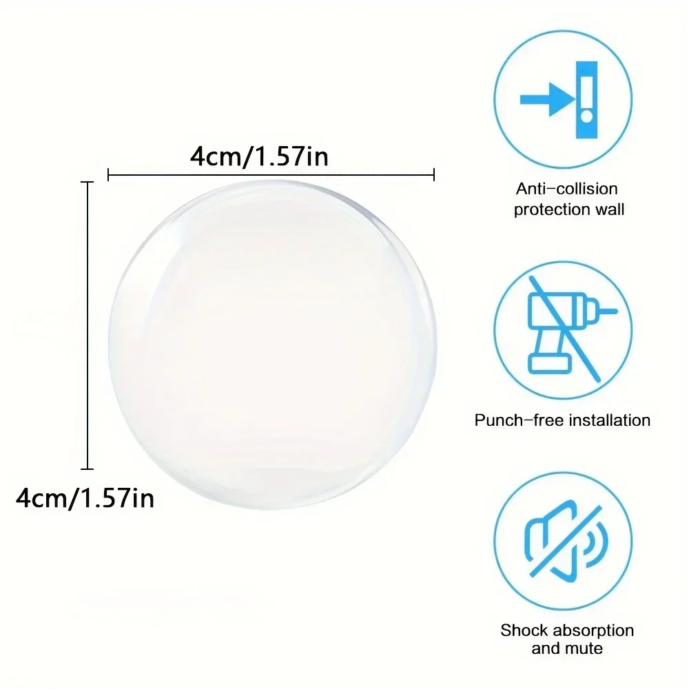Door Knob Wall Shield Clear Soft Rubber Door Stopper Door Handle Bumper Mute Stickers Wall Protector Muffler Pad Protective Plug image 4