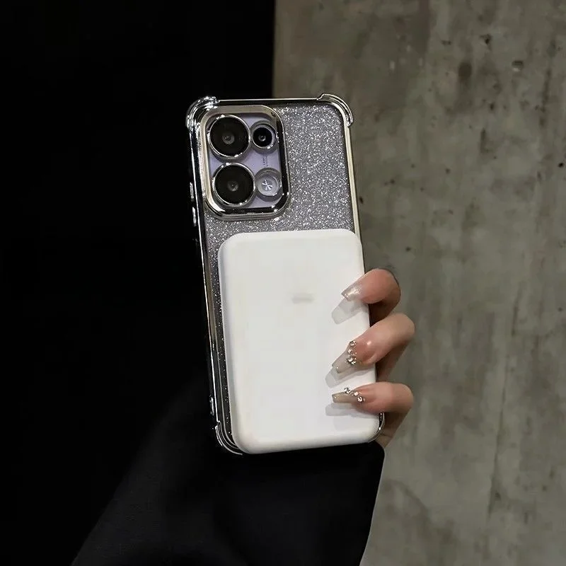 Glitter Magnetic Mirror Holder Case For OPPO A79 A2 5G A78 A38 A18 A17 A16 A15 A15S A3 PRO A76 A96 A57 2022 A54 A58A53 A33 2020