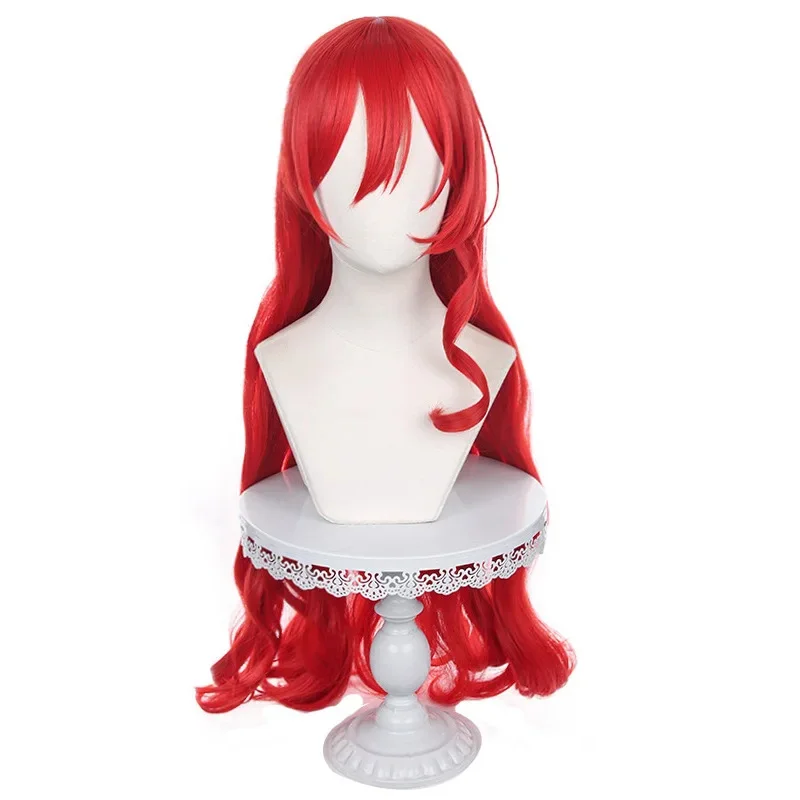 

NewHonkai Star Rail Himeko 88cm Long Curly Red Anime Cosplay Heat Resistant Synthetic Wigs + Wig Cap5;c,6's.2;b'8,