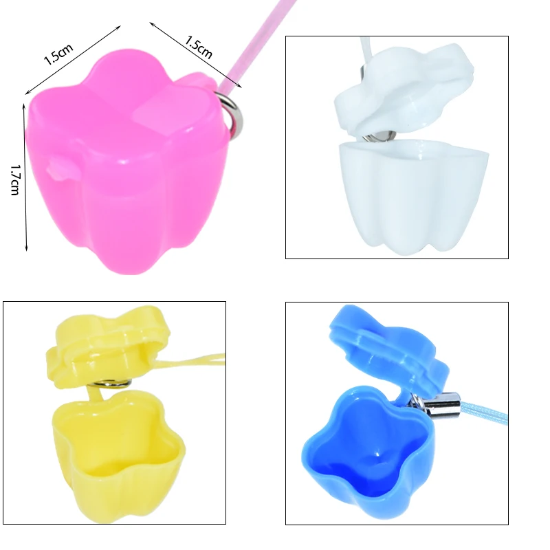 10Pcs Dental Baby Storage Container Tooth Box Tooth Shape Kids Milk Child Baby Deciduous Tooth Organizer