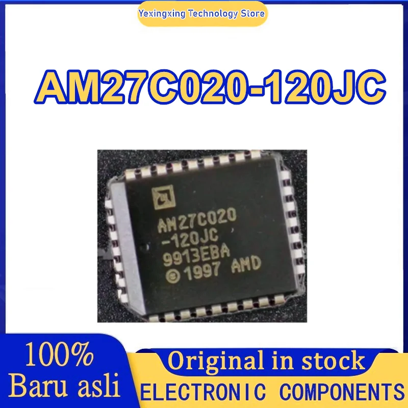 5PCS AM27C020-120JC AM27C020 EPROM, 256K x 8, 32 Pin, Plastic, PLCC