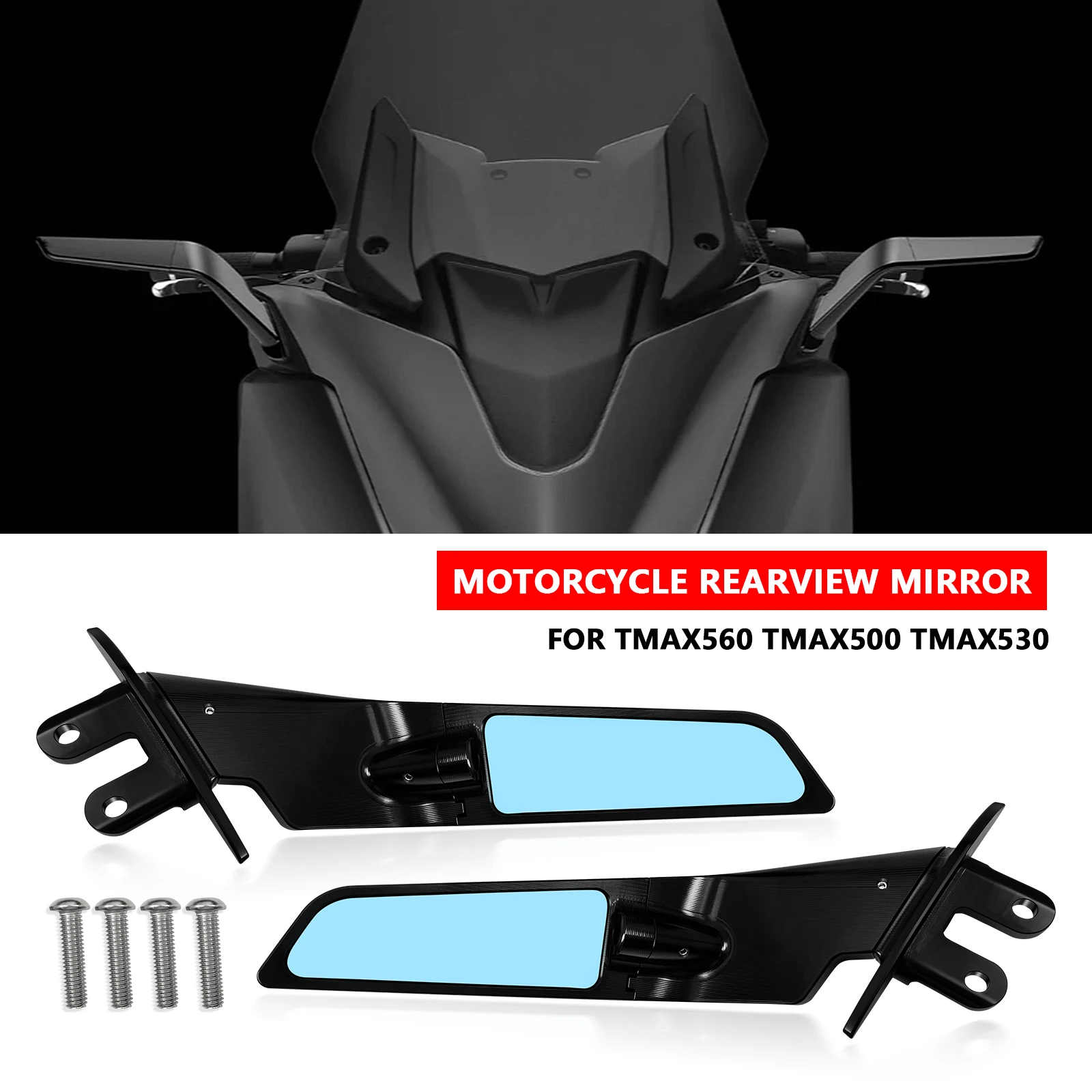 

For T-MAX 500 2004-2012 Motorcycle Invisible Rearview Mirror Sports Winglet Mirror Adjustable Rearview Mirror T-MAX 500 Accessor