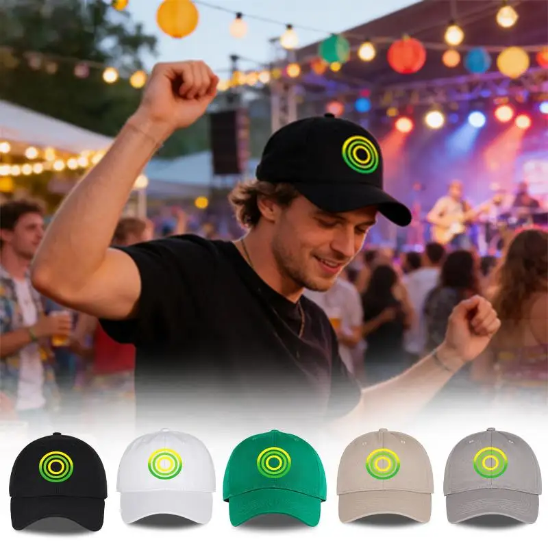 

Colorful Ring Logo Printed Soft-Top Baseball Cap Soft, Comfortable, Adjustable Trendy Neon Style with Vibrant Personality Unisex