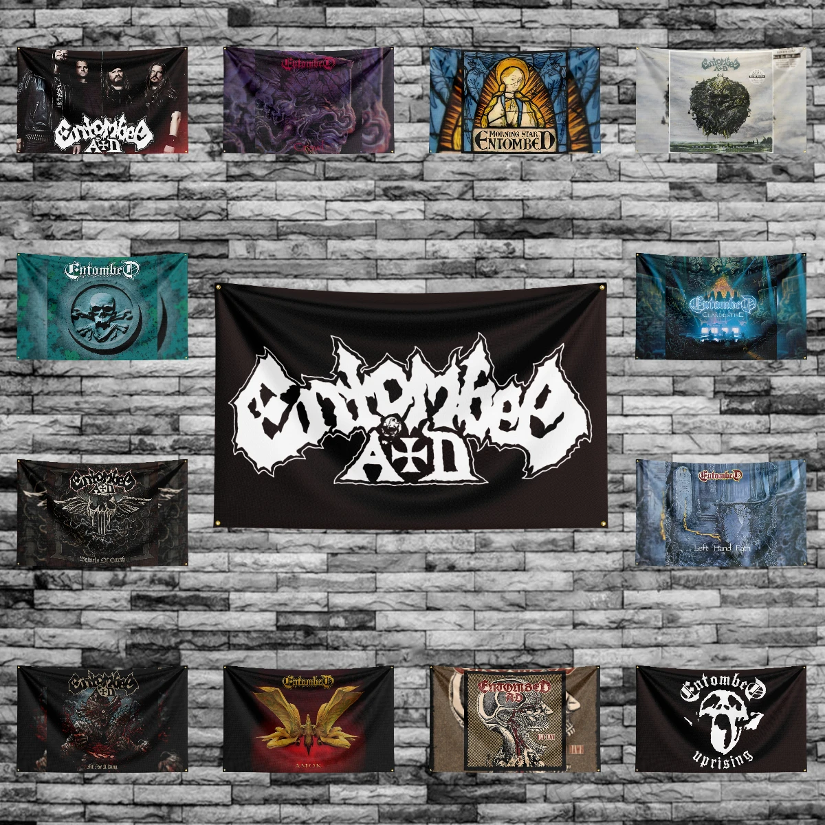 3x5 Ft Heavy Rock Band-E-Entombeds Flaga Poliester Druk cyfrowy Baner do sypialni Sztuka ścienna Dekoracja gobelinowa na zewnątrz