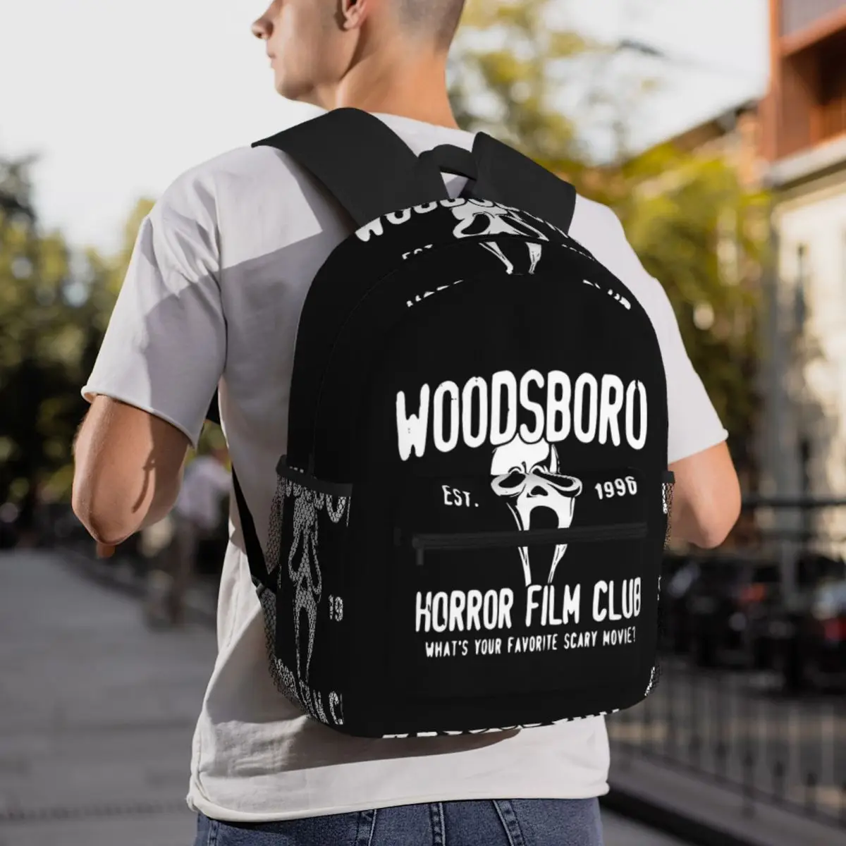 Scream Woodsboro Film Club Backpack Daypack Large Capacity Kids BookBag School Bag Shoulder Bags for Men Women