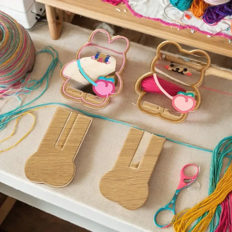 Cartoon Creative Acrylic Mobile Phone Holder Bear Rabbit Cute Desktop Decoration Ornaments Portable Detachable Phone Stand