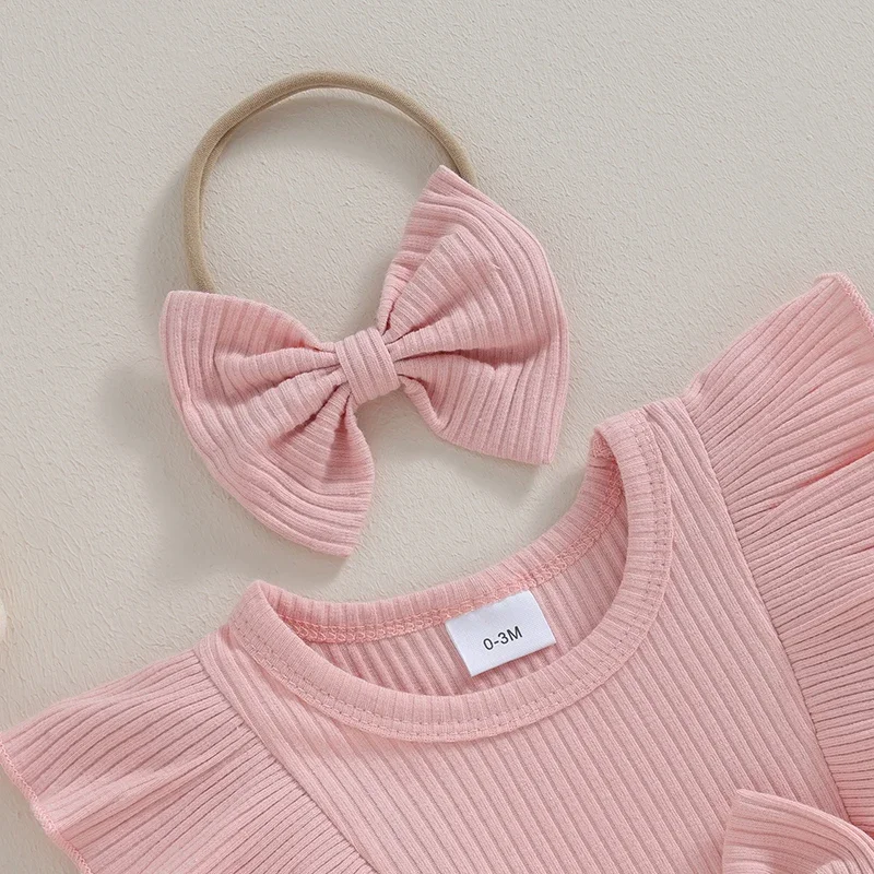 Baby Girls Rompers Dress Long Sleeve Bowknot Lace Layered Tulle Skirt Hem Toddler Bodysuits with Headband Children's Clothing image 4