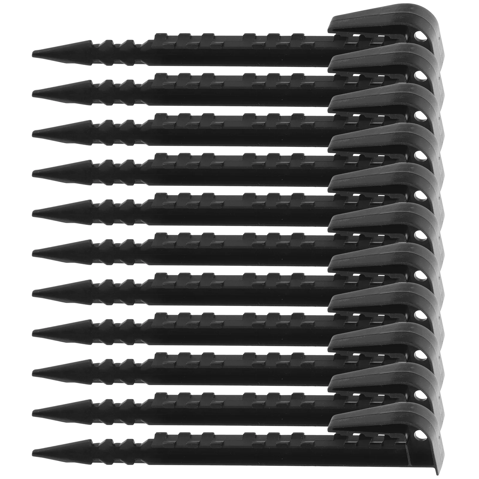 

20pcs Garden Black PP Material Outdoor Camping Tent Pegs Sand Beach Plastic Tent Stakes Stakes Landscaping Hooks